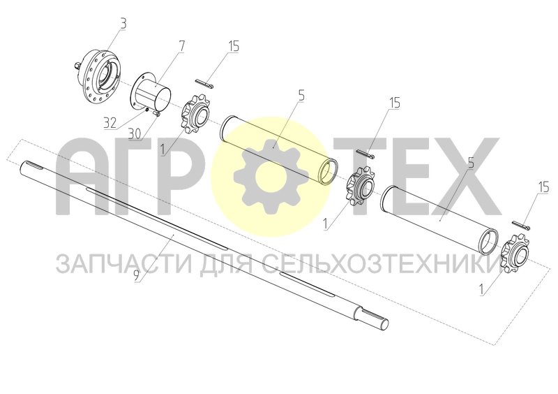 Вал (101.03.30.050) (№15 на схеме)